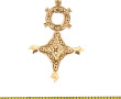 Pendentif croix d'Agadez en or jaune 18 
