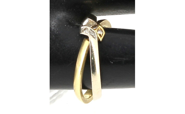 Alliance double anneau en or blanc et or