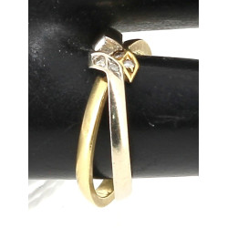 Alliance double anneau en or blanc et or