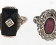 Lot de 2 bagues anciennes en argent, l'u