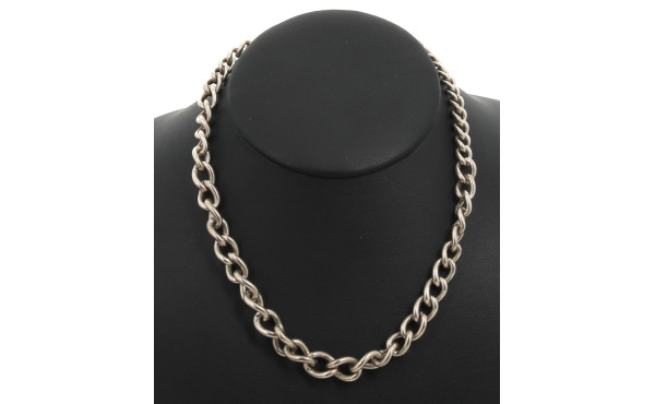 Collier maille gourmette en chute en arg