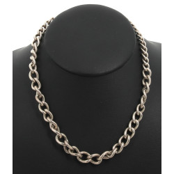Collier maille gourmette en chute en arg