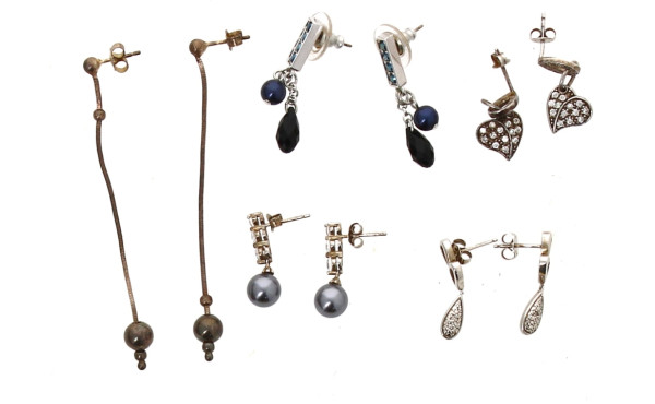 Lot de 5 paires de BO : 4 en argent, la 