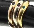 Bague jonc 3 ors 18 carats sertie d'un r