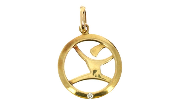Pendentif en or 14 carats serti d'un pet