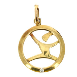 Pendentif en or 14 carats serti d'un pet