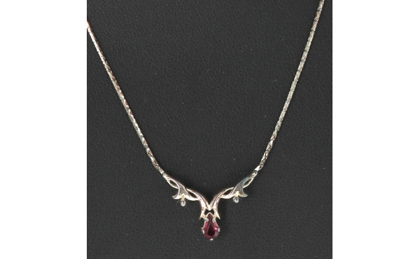 Collier en argent 835ème serti d'un stra