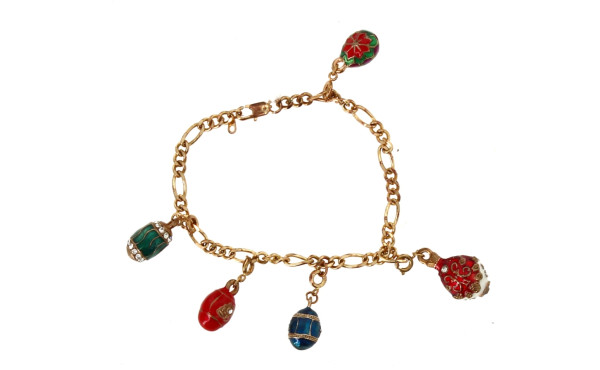 Bracelet fantaisie en métal doré agrémen