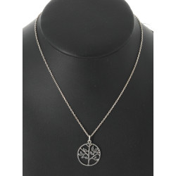 Pendentif "arbre de vie" et chaîne en ar