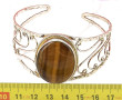 Bracelet jonc ouvert en argent et caboch