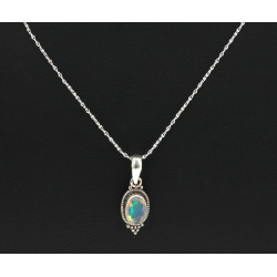 Pendentif en argent et motif façon opale