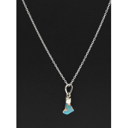 Pendentif en argent et motif façon opale