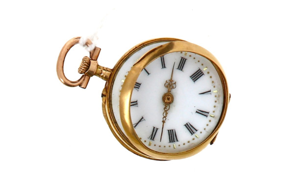 Petite montre de col en or jaune 18 cara