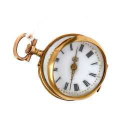 Petite montre de col en or jaune 18 cara