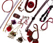 Thème ROUGE et ROSE - Lot de bijoux fant