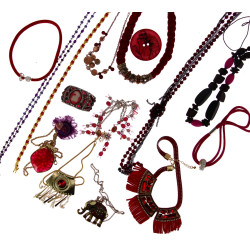 Thème ROUGE et ROSE - Lot de bijoux fant