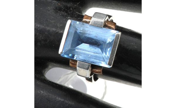 Bague ancienne en argent style ART DECO,