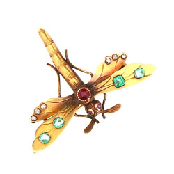 Ravissante broche ancienne en or 18 cara