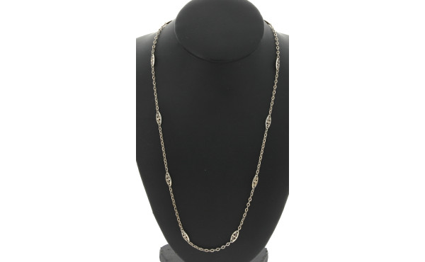 Chaîne en argent à maille alternée, poin