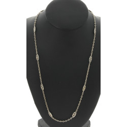 Chaîne en argent à maille alternée, poin