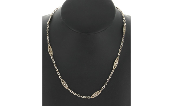 Chaîne en argent à maille alternée, poin