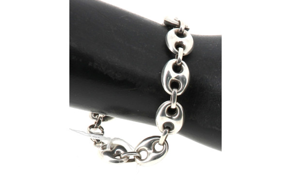 Bracelet en argent maille grain de café,