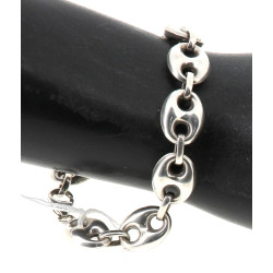 Bracelet en argent maille grain de café,