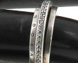 Bague jonc en argent et strass, poids 4,