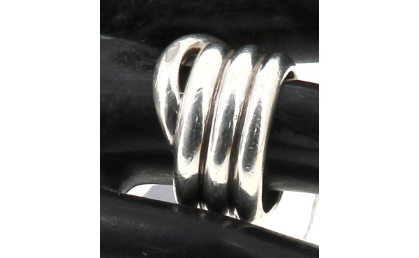 Bague jonc large en argent, poids 13,80 