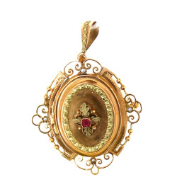Broche-pendentif en or jaune 18 carats, 