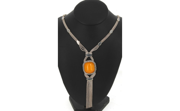 Collier style ethnique en argent 925ème 