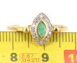 Bague navette en or jaune 18 carats, poi