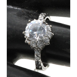 Bague en argent 925ème, style solitaire,