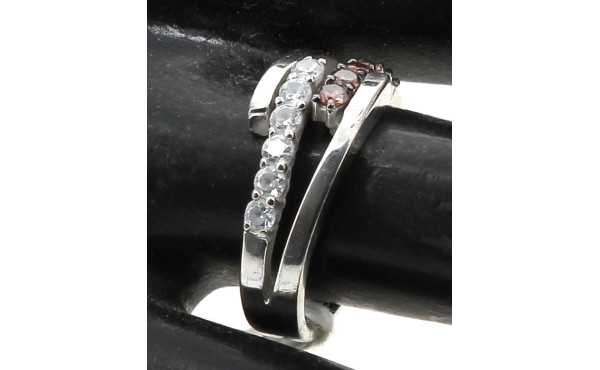 Bague jonc en argent 925ème, sertie de 2