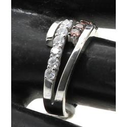 Bague jonc en argent 925ème, sertie de 2