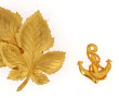 Importante broche feuillagée en métal do