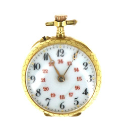 Petite montre de col en or jaune 18 cara