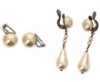 Deux paire de clips d'oreilles en perles