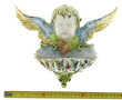 Bénitier en faïence polychrome à décor d