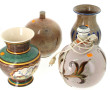 Lot de 4 pièces en céramique : 3 vases e