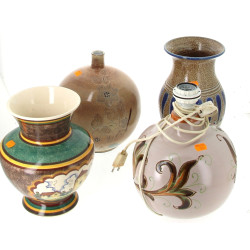 Lot de 4 pièces en céramique : 3 vases e