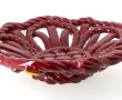 Grande coupe à fruits en faïence rouge a