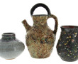 Lot de 3 pièces en céramique : vase boul