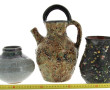 Lot de 3 pièces en céramique : vase boul