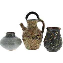 Lot de 3 pièces en céramique : vase boul