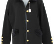 CARINE - Veste femme noire en laine et v