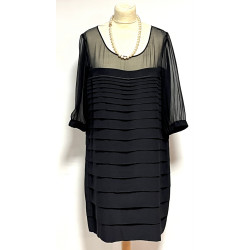 GERARD DAREL - Robe noire en soie, taill