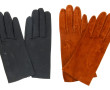 Deux paires de gants femme en peau coule