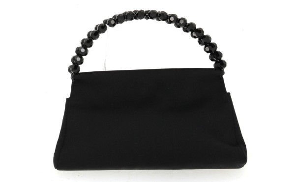Sac de soirée D.SWAROVSKI en satin noir,