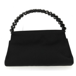 Sac de soirée D.SWAROVSKI en satin noir,